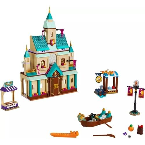 Disney Frozen II Arendelle Castle Village Princess Building Blocks Kit Bricks Classic Movie Model Kids Toys For Children Gift