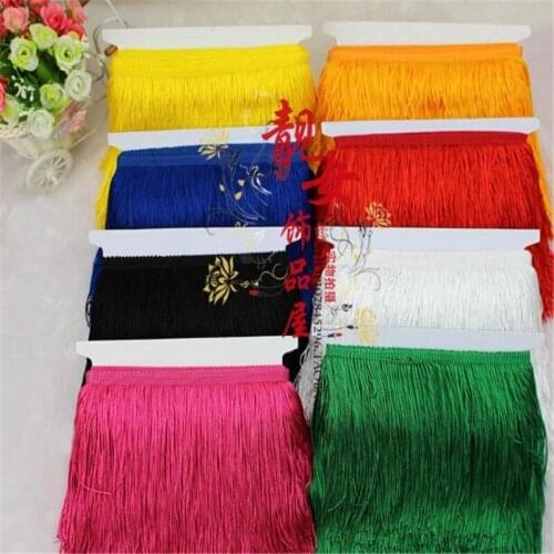15cm width Polyester Dense Tassel Fringe Trimming Lace curtain lace Latin stage dance skirts garments crafts Accessories AG12-3