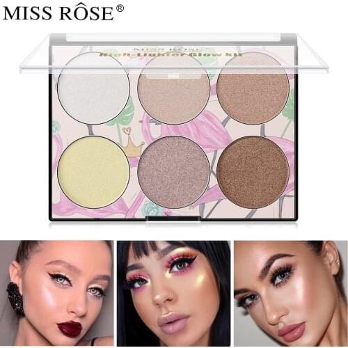 MISS ROSE high gloss powder three-dimensional V face primer six-color high gloss powder white concealer cheek strengthening prof