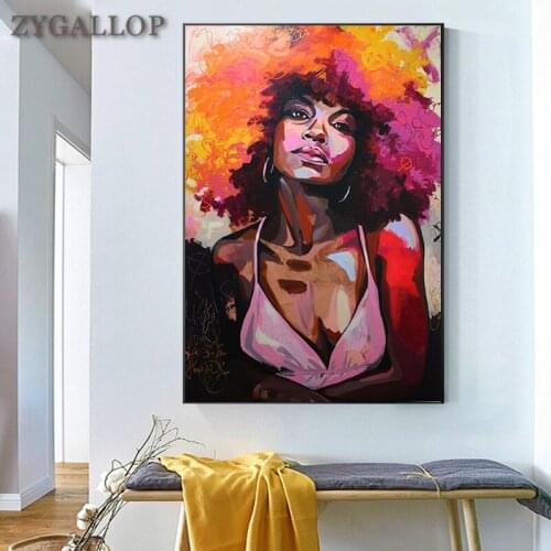 Fashion Poster Exploding Head Women Canvas Art Oil Painting Wall Pictures for Living Room Home Decor African Art Wall Paintings
