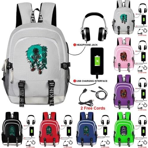 My Hero Academia Backpack For Boys School Student Bags With Usb Charging Laptop Travel Bag