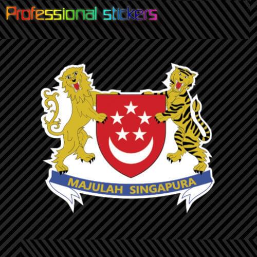 Singaporean Coat of Arms Sticker Decal Self Adhesive Vinyl Singapore Flag SGP SG Stickers for Cars, Bicycles, Laptops, Motos