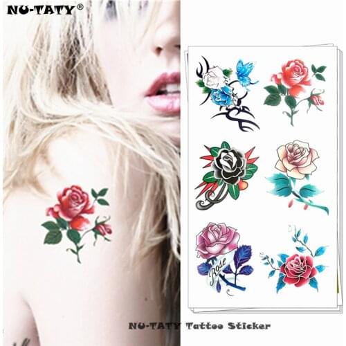 Nu-TATY Sexy Rose Child Temporary Body Art Flash Tattoo Sticker 10*17cm Waterproof Henna Fake Tatoo Car Styling Wall Tattoo