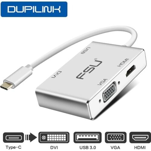Type-C USB C to 4K HDMI VGA DVI USB 3.0 Adapter for Macbook Samsung Dex S9 Huawei P40 TV PS4 Projector USB C to HDMI Cable 4K