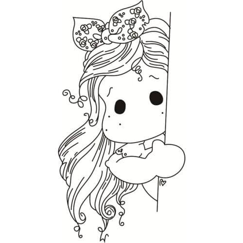 Girl Pattern Transparent Clear Silicone Stamp/Seal For DIY Scrapbooking/photo Album Decorative Clear Stamp Sheetstampons