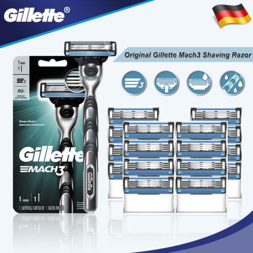 Manual Straight Razor Original Gillette Mach3 With Replacement Blades 3 Layer Refills For Beard Men Safety Razor Shaving Machine