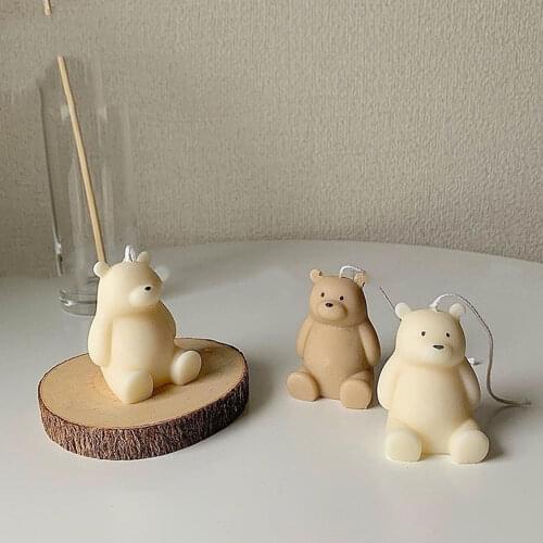 Sitting Bear Silicone Candle Mold Scented Mousse Cake Moulds Soap Mold Chocolate Fondant Pastry Baking Decorating Tools Bakeware