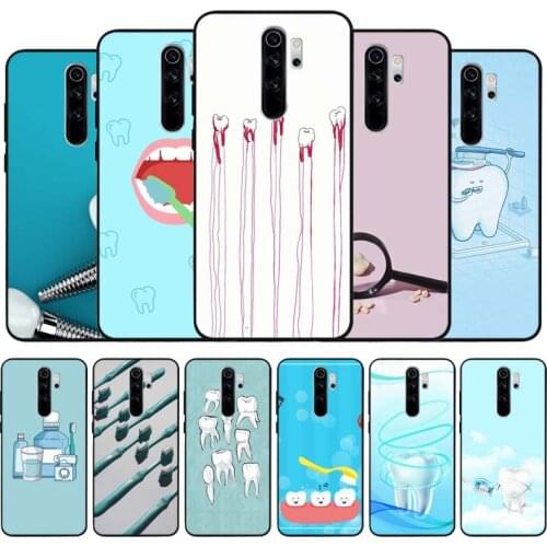 Teeth Dentist black Silicone Phone Case For Redmi note 9 8 7 Pro S 8T 7A Cover