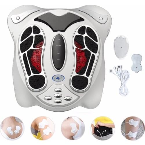 Electric Foot Massager Far Infrared Pressure Points Foot Massage Machine Reflexology Feet Care Body Slimming Belt 8 EMS Pads