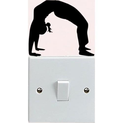 Gym Yoga Fashion Bedroom Wall Decal Vinyl Light Switch Sticker 6SS0551