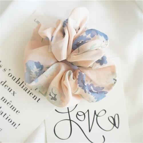 Women Hair Accessories Floral Flamingo Scrunchies Elastic Hair Tie Ponytail Hair Holder Rope Headdress