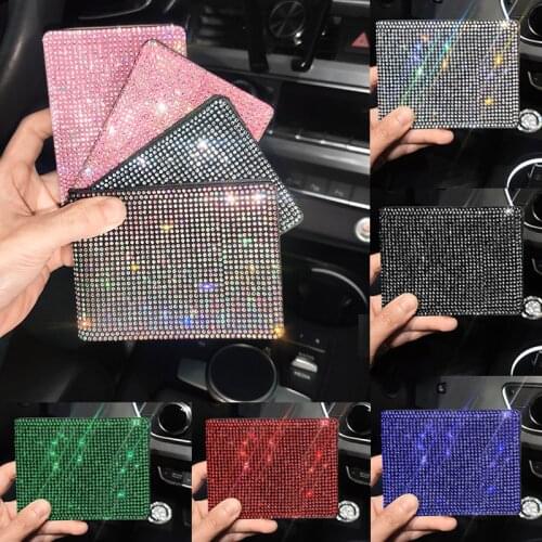 Crystal diamond women driver license card holder diamante glittter key case women wallet for Car