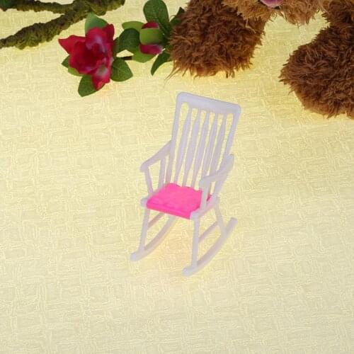 1pc Mini Rocking Chair for Dolls Accessories Kids Girls Role Pretend Play Toys Dollhouse Chair Furniture Dolls House Decoration