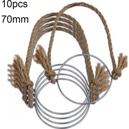 10Pcs 70,87mm Mouth General Useful Stainless Steel Wire Lid Hanger With Twine Hemp Rope Handles Compatible For Mason Jar