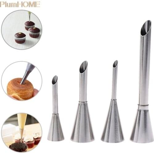 2/3/4/5/6/7pcs Eclair Puff Nozzles Cupcake Filling Tube Pastry Syringe Cream Piping Tips DIY Cake