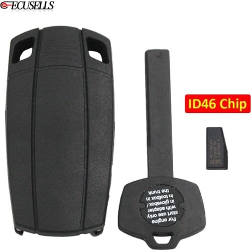 3 Button Emergency Key Shell Case Smart Car Key Housing Fob with PCF7936 / ID46 Chip or without Chip for BMW 1,3,5 X5 X6 Series