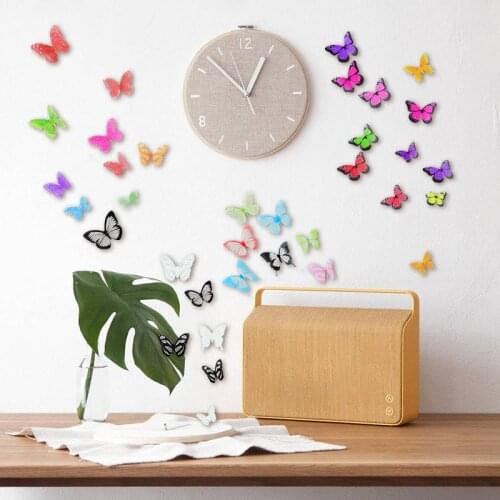 3D Butterfly Colorful Wall Sticker Home Decor Single-Layer Romantic Flower Butterfly Stickers DIY Wall Art Wedding Party Decor