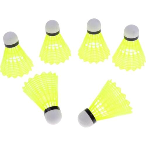6 Pcs Nylon Badminton Shuttlecocks Balls - Outdoor Indoor Sport Activities - Yellow