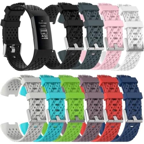 EiEuuk Accessory Soft Silicone Adjustable Sport Replacement Wriststrap Watchbands for Fitbit Charge 3