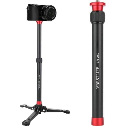Aluminum Alloy Mini Tripod VBESTLIFE LR-252 Desktop Tripod Extension Rod 2 Sections Profesional Tripode Camara