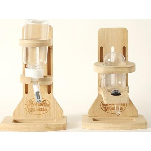 Bamboo Hamster Drinker Water Bottle Dispenser Feeder Hanging Pet Dog Guinea Pig Squirrel Rabbit AutoDrinking Head Pipe