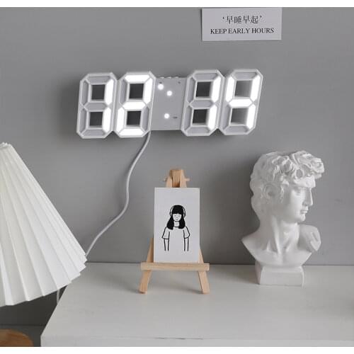 Vintage 3D Large Wall Clock Modern Design USB LED Digital Electronic Clocks On The Wall Home Decor Kitchen Table Clock Watch