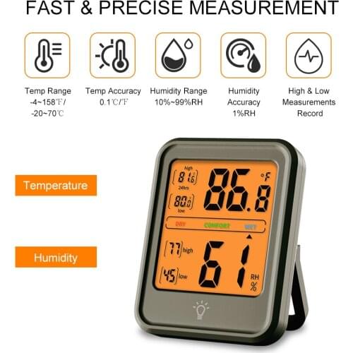 Digital Hygrometer Thermometer Indoor Temperature and Humidity Gauge Monitor Meter with LCD Display for Home Bedroom Office