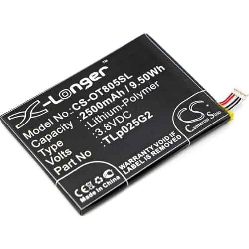 CS 2500mAh/9.50Wh battery for Alcatel One Touch Pixi 3 8" 3G,One Touch Pixi 4 6.0,OT- 9001A,9001X,8050D CAC2580010C2