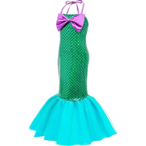 Kids Little Mermaid Tail Dress Costume Children Girls Zeemeerminstaart Birthday Party Cosplay Ariel Princess Dresses C27681CH