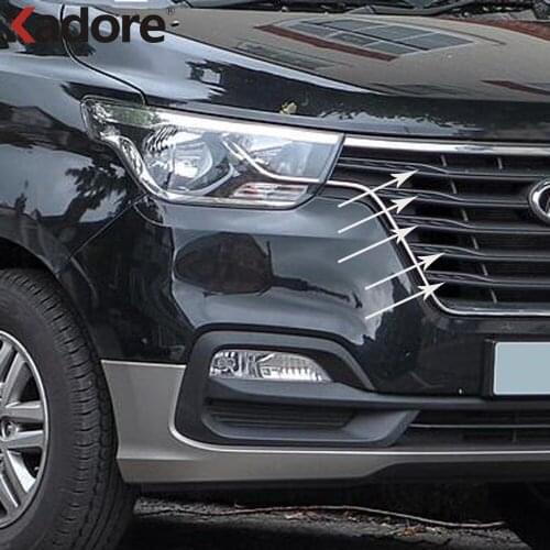 For Hyundai Grand Starex H-1 i800 2018-2020 Carbon Fiber ABS Auto Front Center Grilles Cover Car Racing Grills Trim Accessories