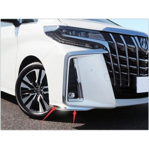 For Toyota Alphard 2019 High-quality 304 stainless steel front corner protector, front shovel decorative bright strips