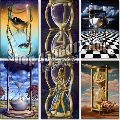 Spirituality & Science 5d Diy Diamond Painting Cross Stitch Diamond Embroidery Mosaic Home Decor Hourglass Full Rhinestone Gifts
