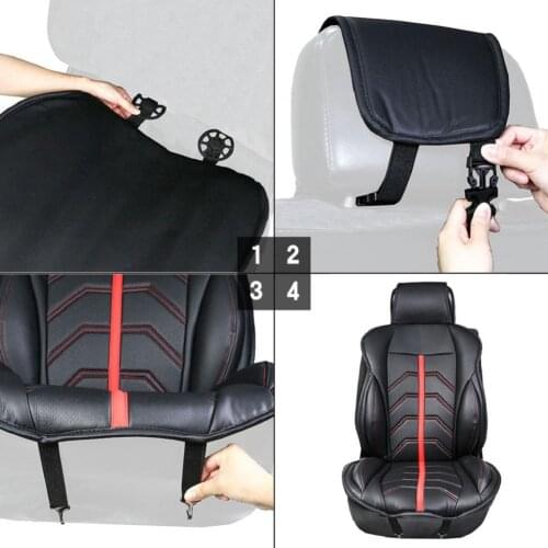 2 Pcs Kit Cover For Front Seat Seat Cover Durable Breathable Car Accessories - Black And Red