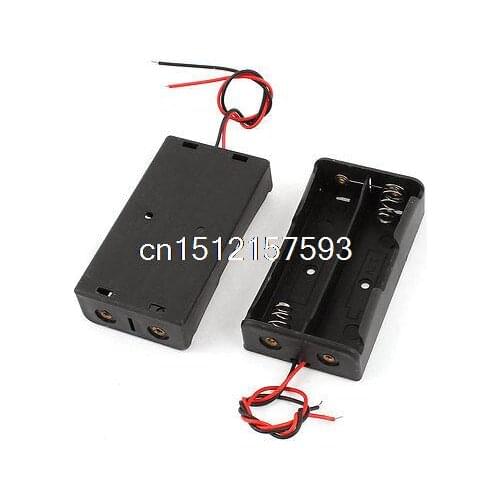 2Pcs Black Plastic Battery Holders Cases Boxes for 2 x 3.7V 18650 Batteries
