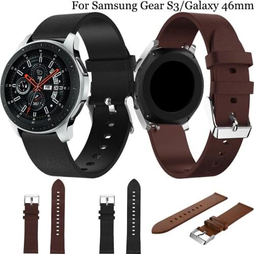 22mm leather Watch Band for Huawei Watch GT2e GT 46mm Wrist Strap Bracelet for Samsung Galaxy Watch 46mm Gear S3