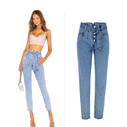 Summer New Irregular Ripped Jeans For Women Softener Pencil Jeans High Waist Regular Jeans Woman Trousers Denim Mom Jeans Pants
