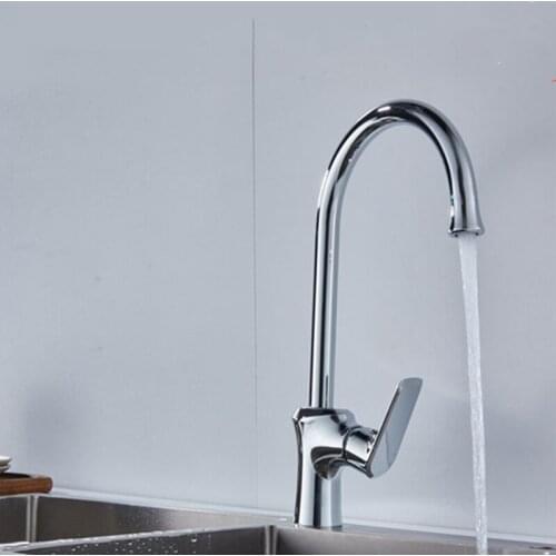 LIUYUE Kitchen Faucets Chrome Brass Single Handle 360 Rotate Kitchen Faucet Deck Mounted Cold Hot Water Sink Mixer Taps Torneira