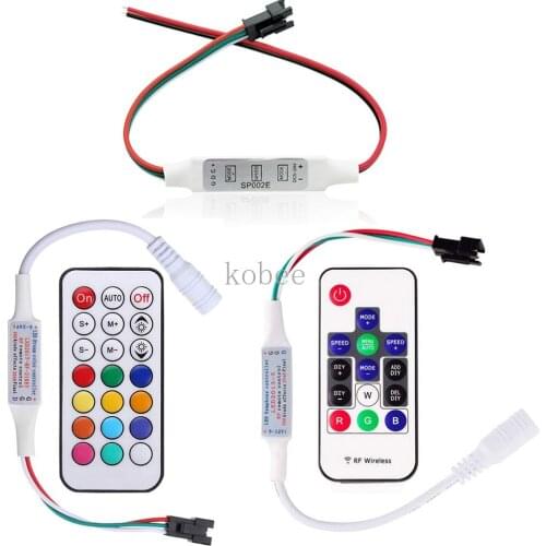 Mini 3key RF 14key 21key mini little led pixel strip light controller for WS2811 SK6812 WS2812B 6803 1903 with remote controller