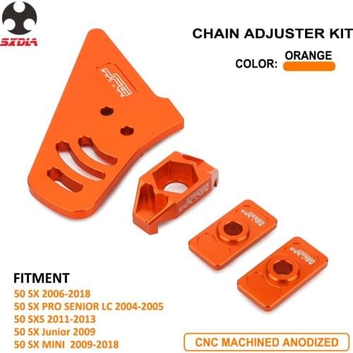 Motorcycle Orange Chain Guide Guard Adjuster Kit For KTM SX50 2006-2018 PRO SENIOR LC 2004-2005 SXS50 11-13 Junior 09 MINI 09-18