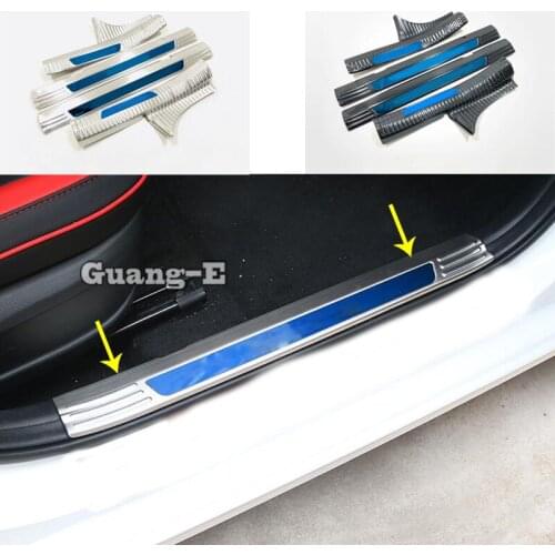 For Kia K3 Forte Cerato 2019 2020 Car Cover Stainless Steel Pedal Door Sill Scuff Plate Cover Inner Built Threshold 4pcs