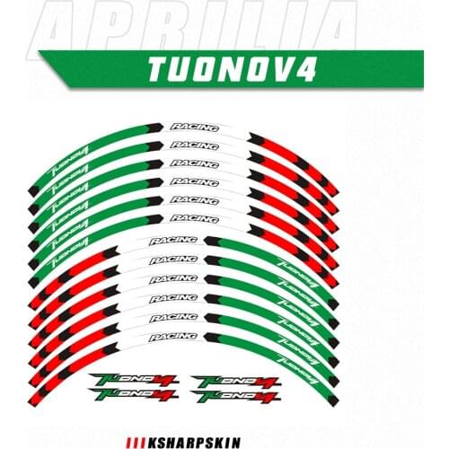 Motorcycle sticker Front Rear wheels decals Reflective waterproof stickers rim stripes For APRILIA TUONO V4 1100 RR TUONO V4