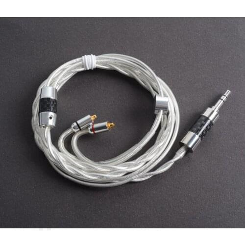 Hand Made DIY Earphone Upgrade Cable 7N 8 Cores MMCX Hifi Single Crystal Silver Plated Cord for Shure SE846 SE535 SE215 UE900 LA