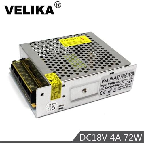 Variable DC18V Power Supply 4A 72W Switching Switch Power Supplies Transformer 110V 220V AC-DC 18V SMPS for LED Lamp CNC Stepper