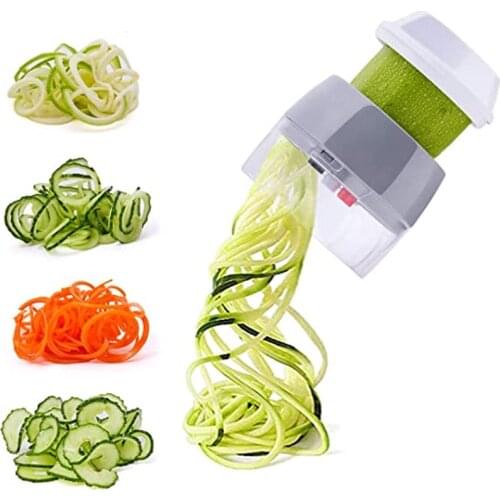 LHS Portable Handheld Vegetable Spiralizer 4 in 1 Noodle Spaghetti Maker Spiral Slicer for Carrot Cucumber Zucchini