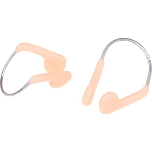 Durable No-Skid Soft Silicone Steel Wire Nose Clip for Swimming Diving Water Sports Nose Clip Skin Color Swimming Accessories