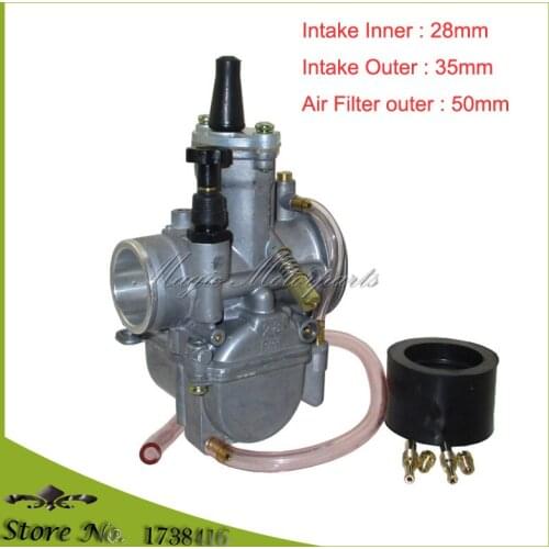 PWK 28MM Flat Side Carburetor For Scooter UTV ATV Quad Go Kart Dirt Bike