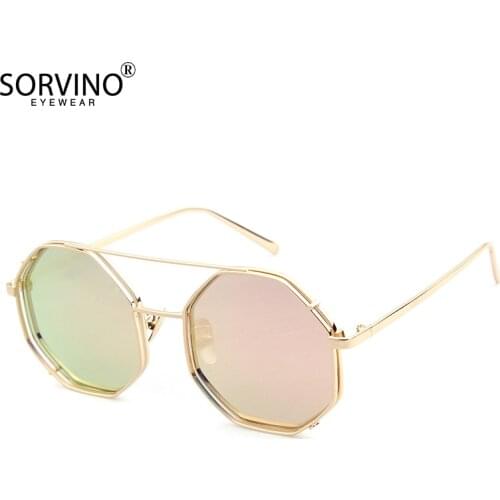 Retro Polygon Sunglasses Color Film Glasses Men Street Style 2021 New Korean Eyeglasses UV400 Blue Metal Hollow Women Glasses Y2