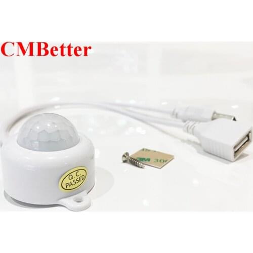 With dc male and female head / USB wide voltage infrared human body sensor switch LED light with light bar sensor