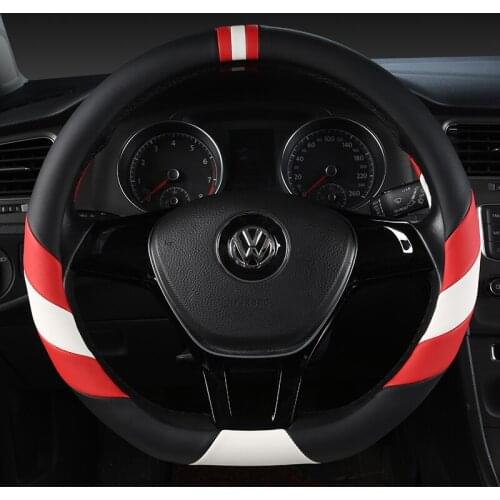 D series Micro Fiber Leather Car Steering Wheels Covers 38CM/15'' Steering Wheel Hubs Car Styling,For VW GOLF 7 2015 POLO JATTA