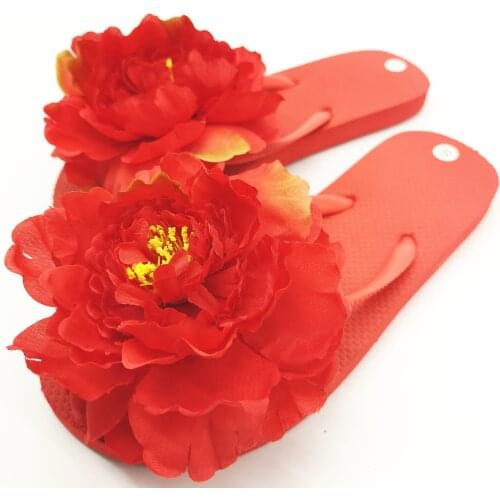 HAHAFLOWER Flower Sweet Women Slippers New Beach Platform Shoes Woman Summer Plus Size 35-45 Females Flip Flops